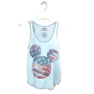 DISNEYLAND Red White & Blue Mickey Mouse Burnout Tank Top Size XS